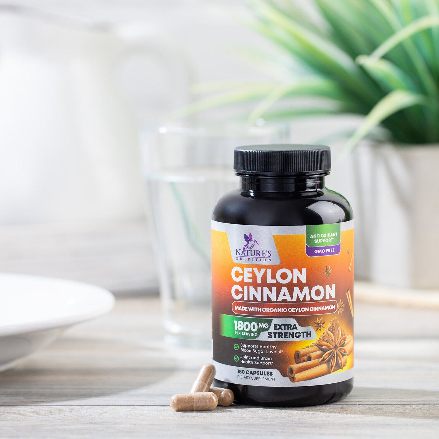 True Organic Ceylon Cinnamon Capsules 1800Mg Highest Potency Blood Sugar Support