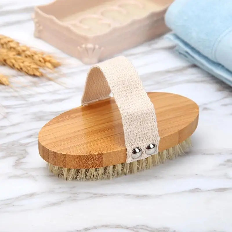 Eco Wooden Body Brush Natural Boar Bristle Organic Dry Skin Body Brush Bamboo