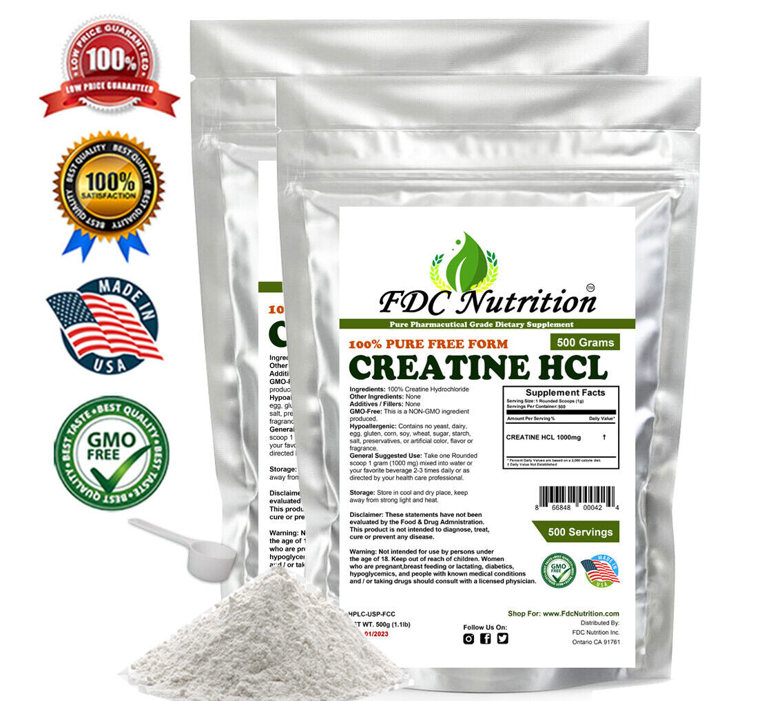 Creatine HCL Powder - Build Muscle -  - ALL VARIATIONS - New Look!