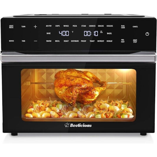 Beelicious 32QT Extra Large Air Fryer,19-In-1 Air Fryer Toaster Oven Combo,Black