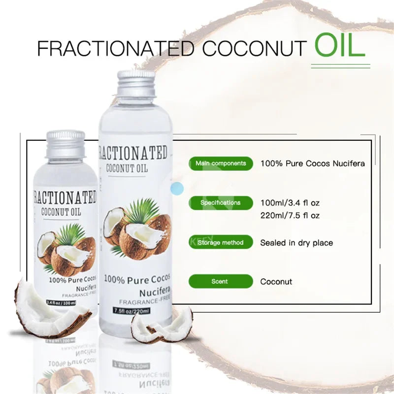 Natural Organic Coconut Oil 100% Organic Castor Oil Moisturizing Deep Relaxation Body Face Massage Essential Oil Skin Care 100Ml