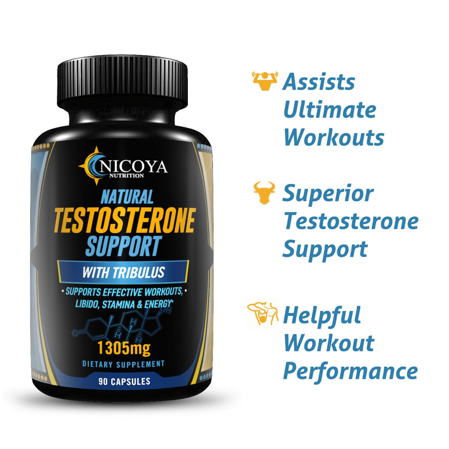 Natural Testosterone Booster - Increase Energy Improve Muscle Strength & Growth