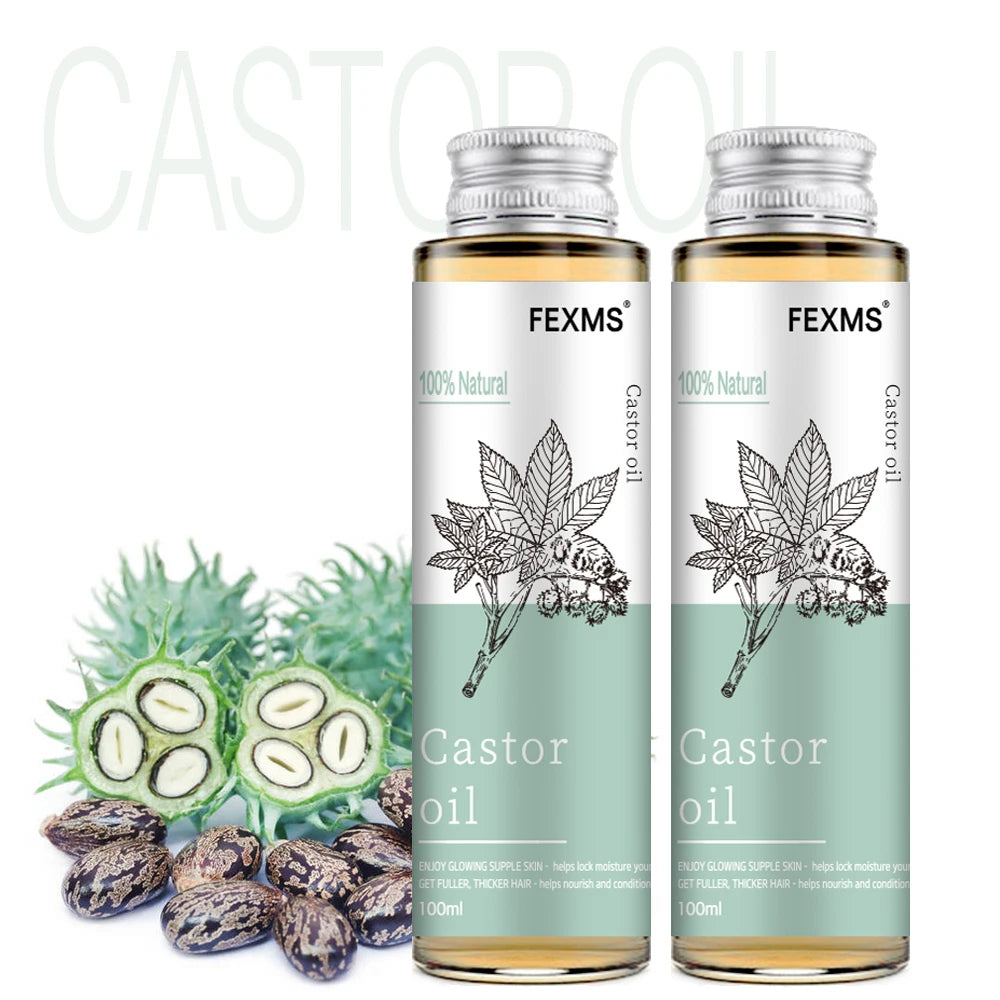 100% Pure and Castor Oil for Hair Growth, Eyelashes and Eyebrows