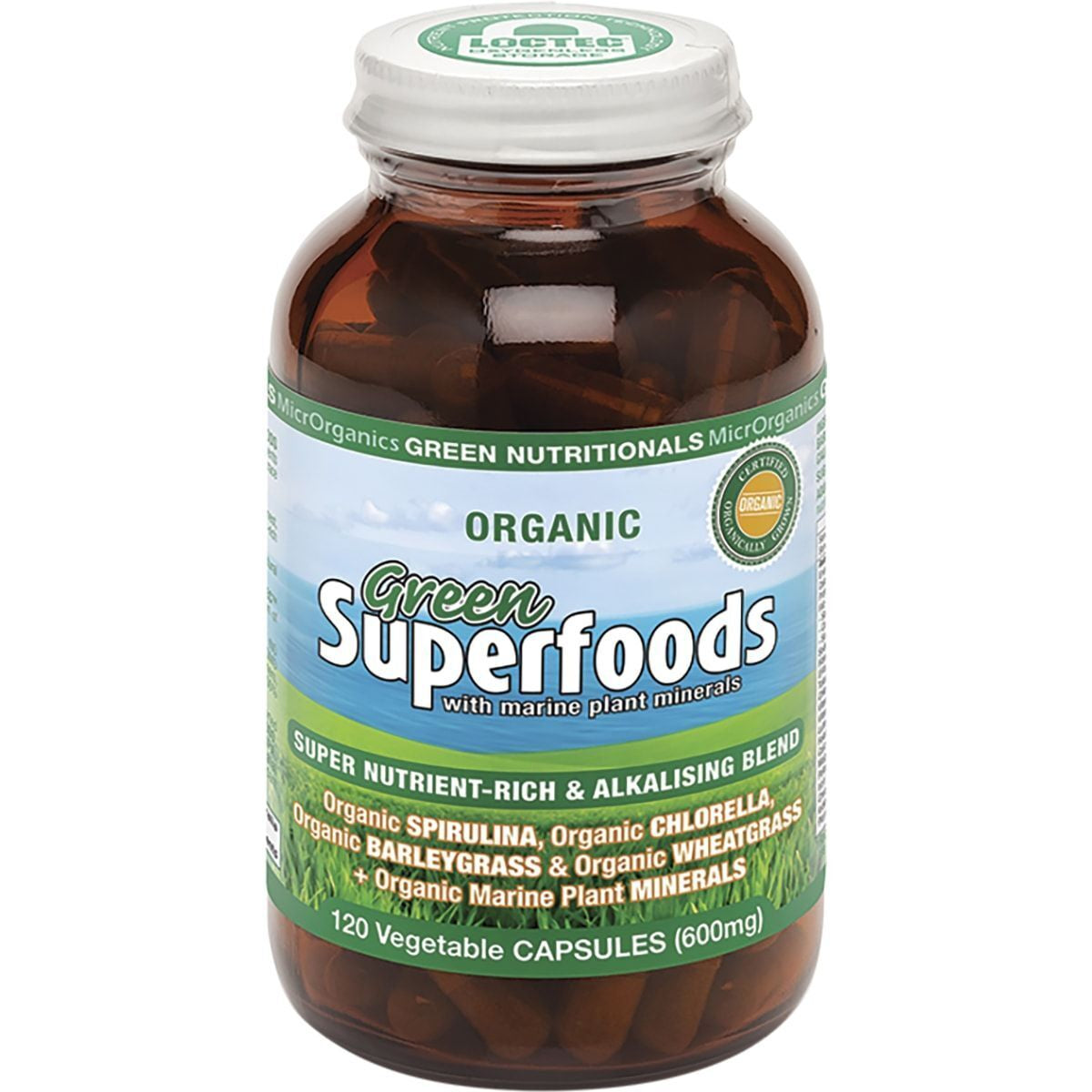 Green Nutritionals Organic Green Superfoods Vegan Capsules (600Mg) 120