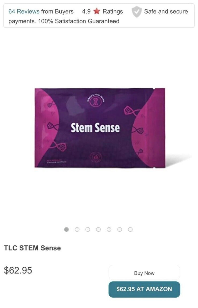 TLC Stem Sense: Stem Cell Supplement, Mental & Physical Energy Boost 60 Capsules