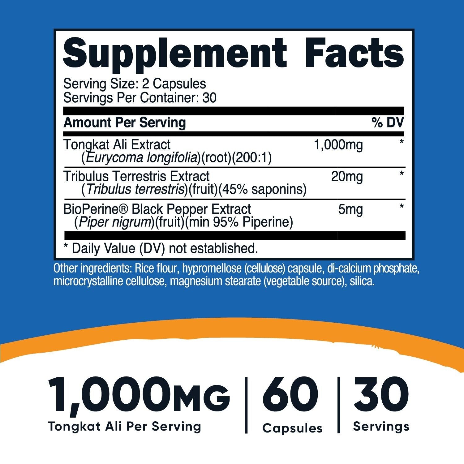 Tong-Kat Ali 500Mg, 60 Capsules 200:1 Extract