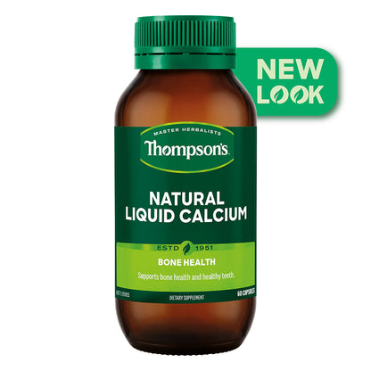 New Thompson'S Natural Liquid Calcium 60 Capsules Thompsons Bone Health