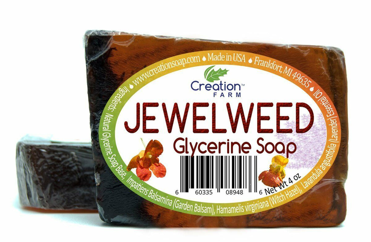 Jewelweed Soap for Poison Ivy Wash and Soothing 4Oz Bar (Two 4 Oz Bar Pack)