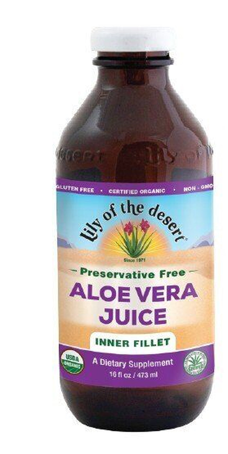 Lily of the Desert Aloe Vera Juice Organic No Preservatives 16 Oz Liquid