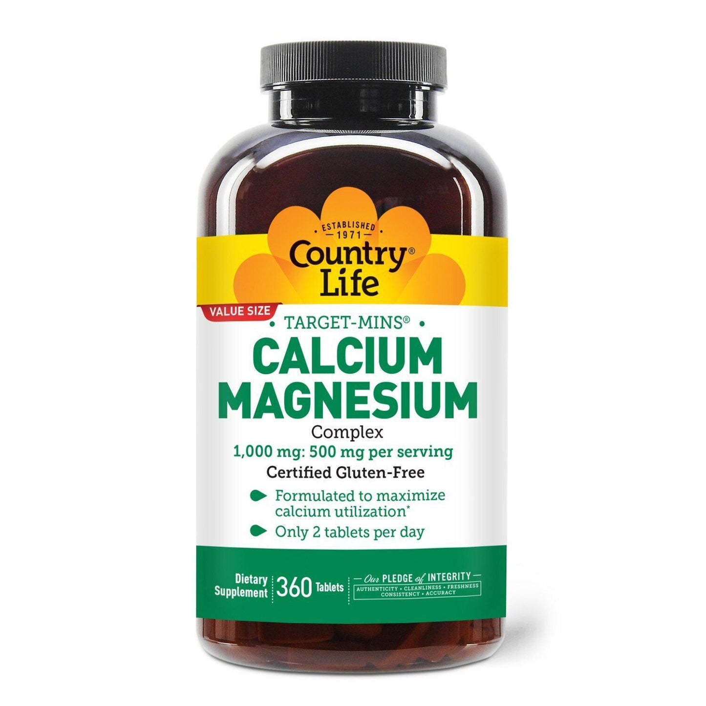 Country Life Calcium Magnesium Complex 1000Mg and 500Mg 360 Tablet