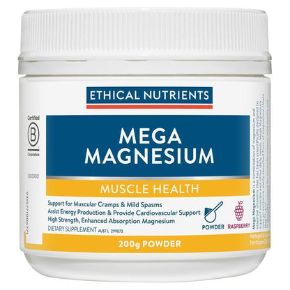 Ethical Nutrients Mega Magnesium 200G Powder Raspberry