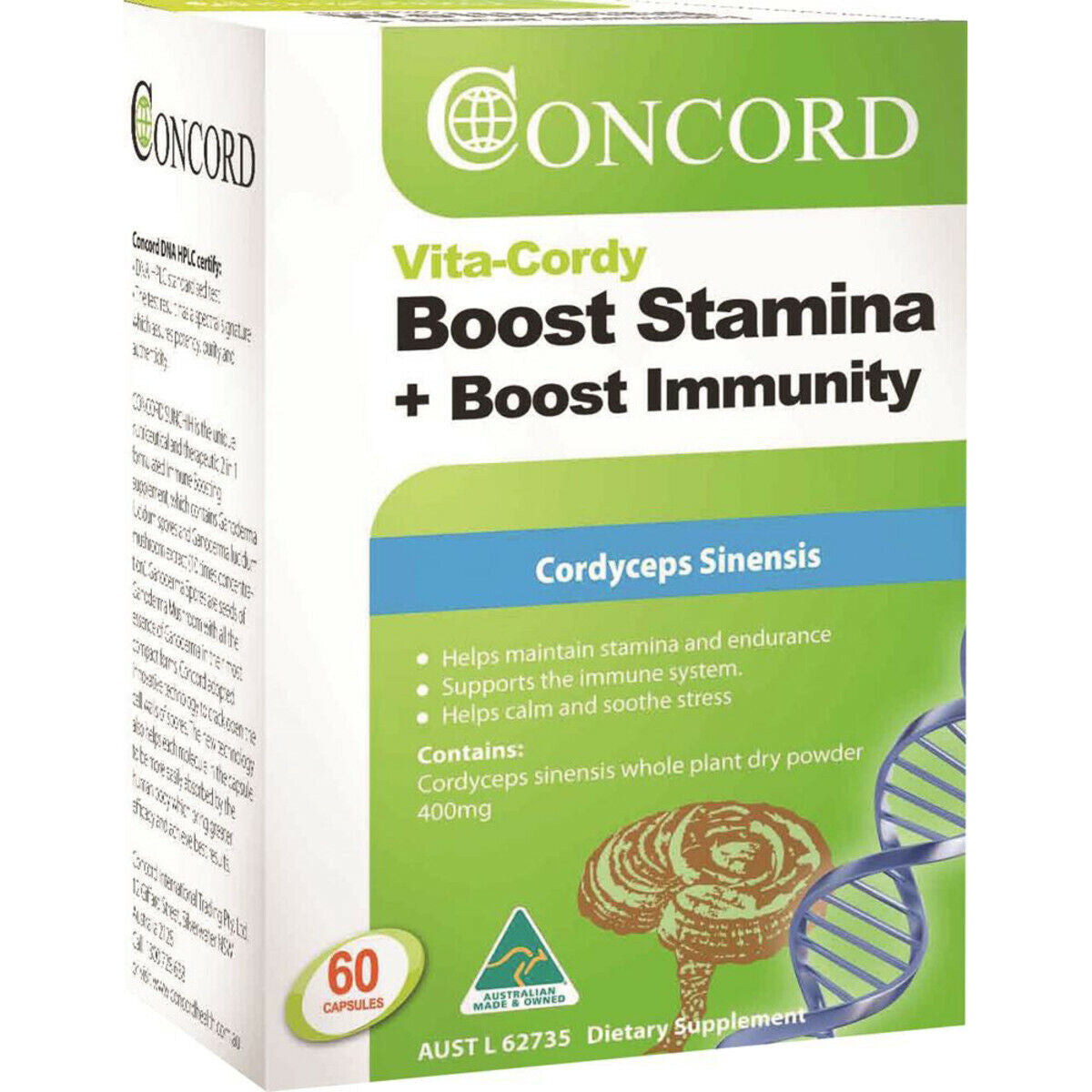 NEW Concord Vita-Cordy Boost Stamina + Boost Immunity 60 Capsules