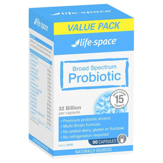 Life-Space Broad Spectrum Probiotic 90 Vege Capsules Value Pack 32 Billion CFU