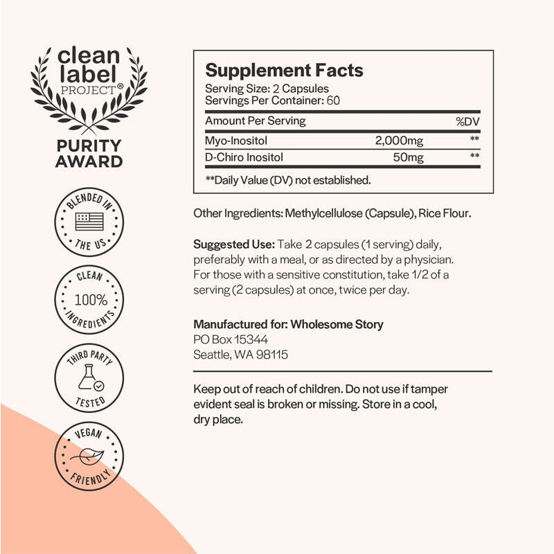 Wholesome Story Myo & D-Chiro Inositol - Equilibrio Hormonal Y Ovario Saludable