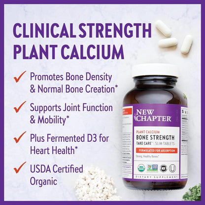 New Chapter Calcium Supplement - Bone Strength Organic Red Marine Algae Calcium