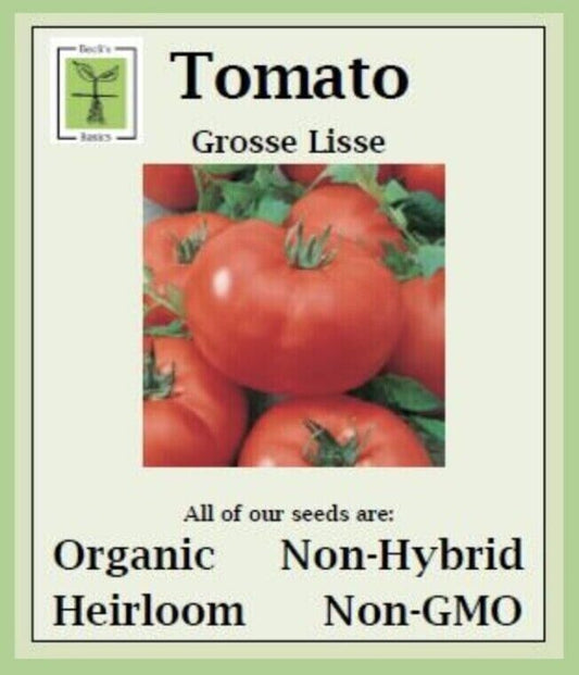 Tomato (Grosse Lisse) Seeds - ORGANIC, NON-GMO, NON-HYRID, HEIRLOOM SEEDS