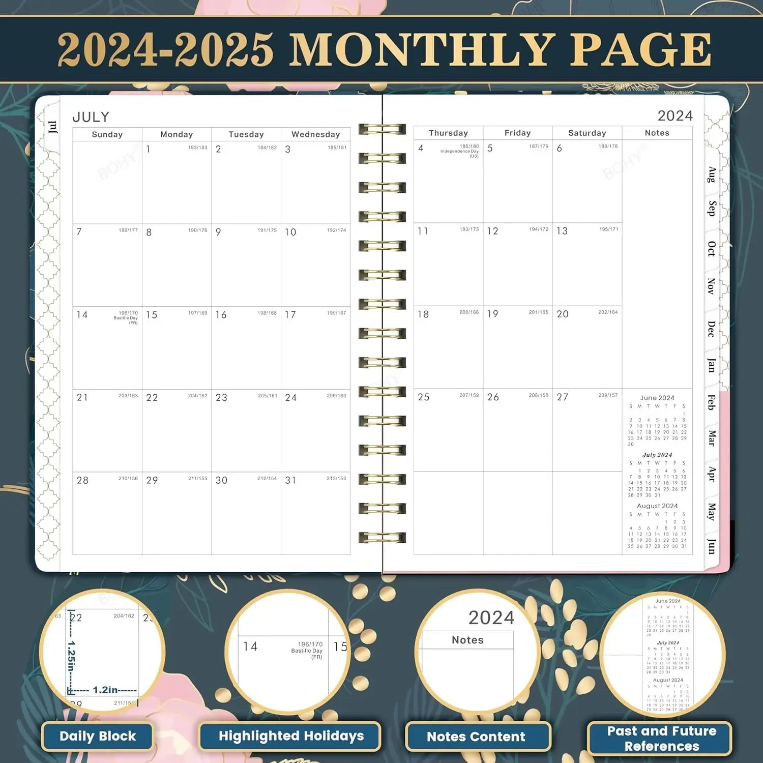 2024-2025 Planner Academic Planner Weekly and Monthly Planner 