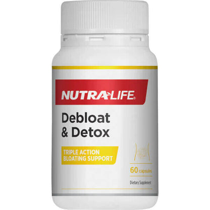 New Nutralife Debloat & Detox 60 Capsules Nutra-Life Gut & Liver Health