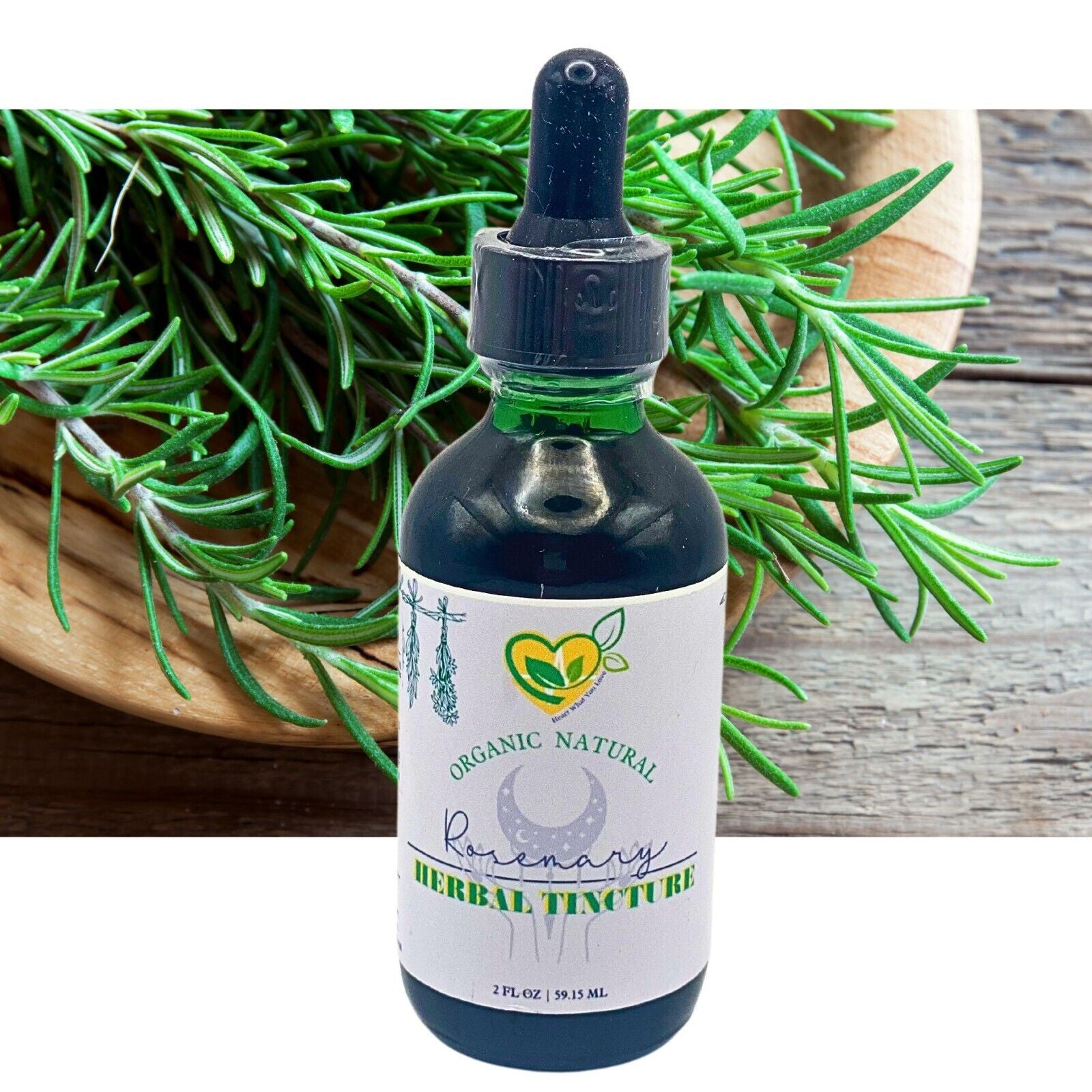 Rosemary Tincture Organic Natural Liquid Herbal Drops 2 Oz Bottle Dropper