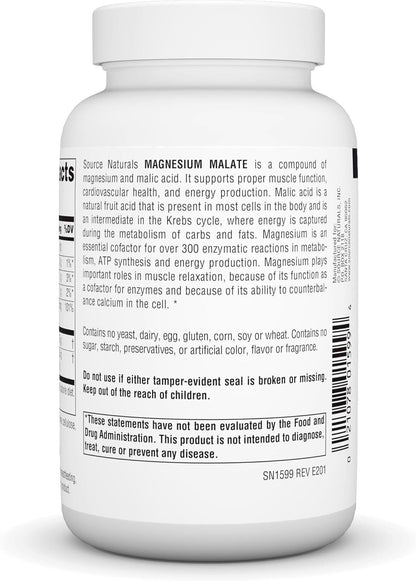 Source Naturals Magnesium Malate 3750 Mg per Serving Essential Magnesium Malic A