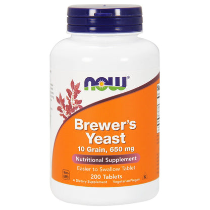 NOW Foods Brewer'S Yeast 650 Mg, 200 Tabletas