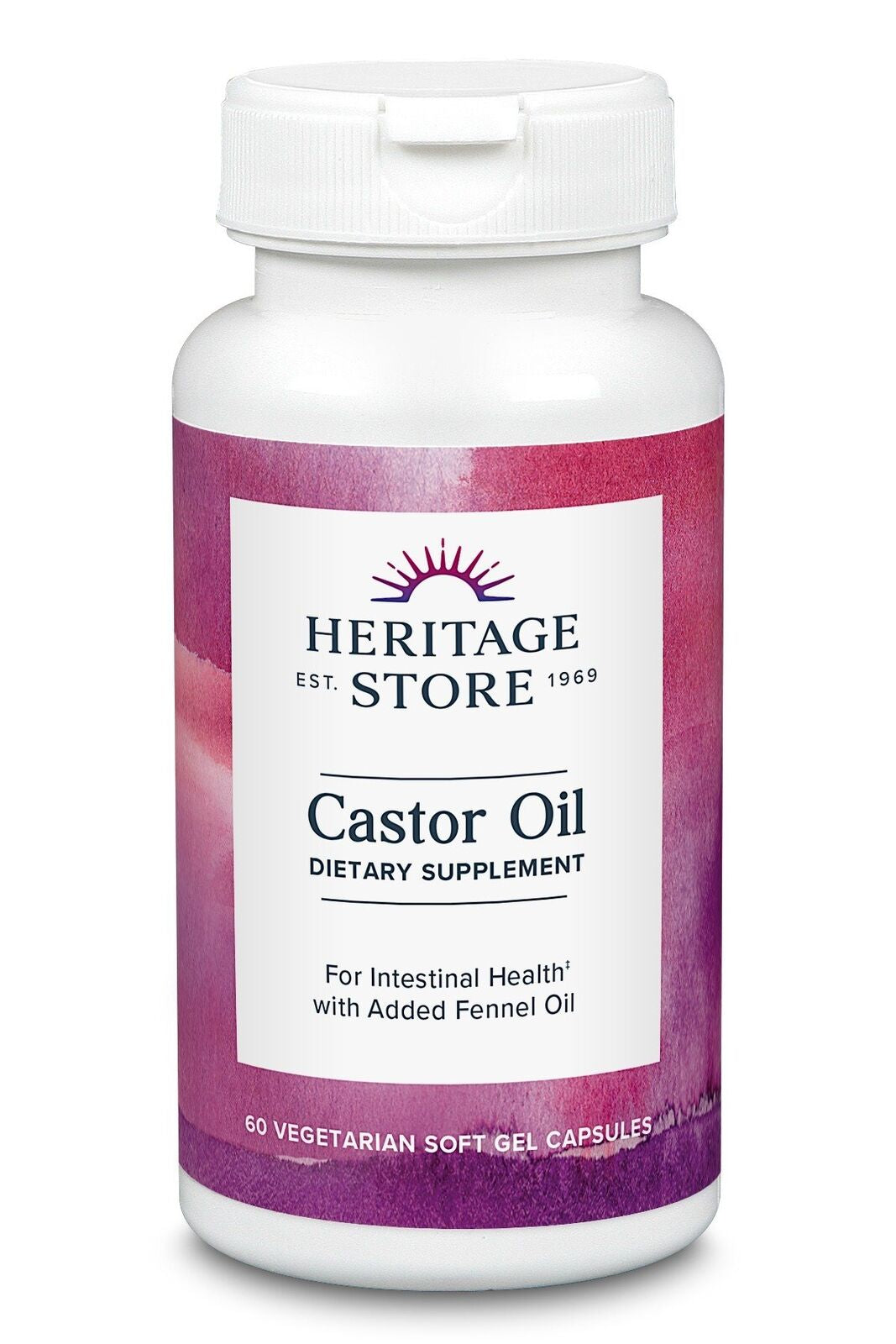 Heritage Store Castor Oil Veg Oil 60 Vegcap