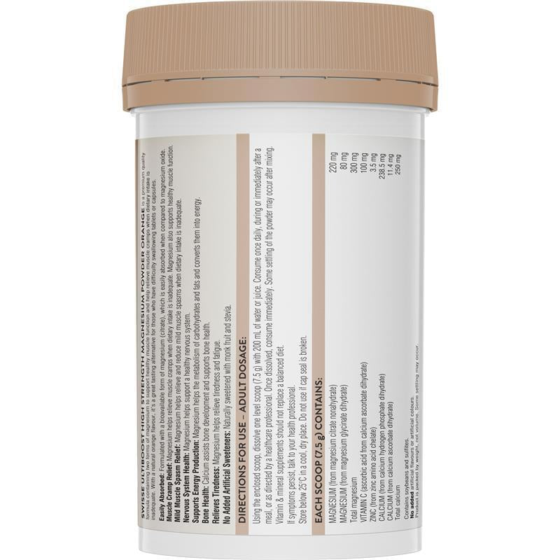 Swisse High Strength Magnesium Powder Orange 180G