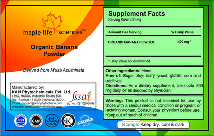 ORGANIC Banana Fruit Powder Musa Acuminata Pure & High Quality No Fillers