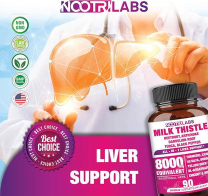 All-In-1 8000Mg Highest Potency Milk Thistle NAC Beetroot Artichoke Dandelion Ro