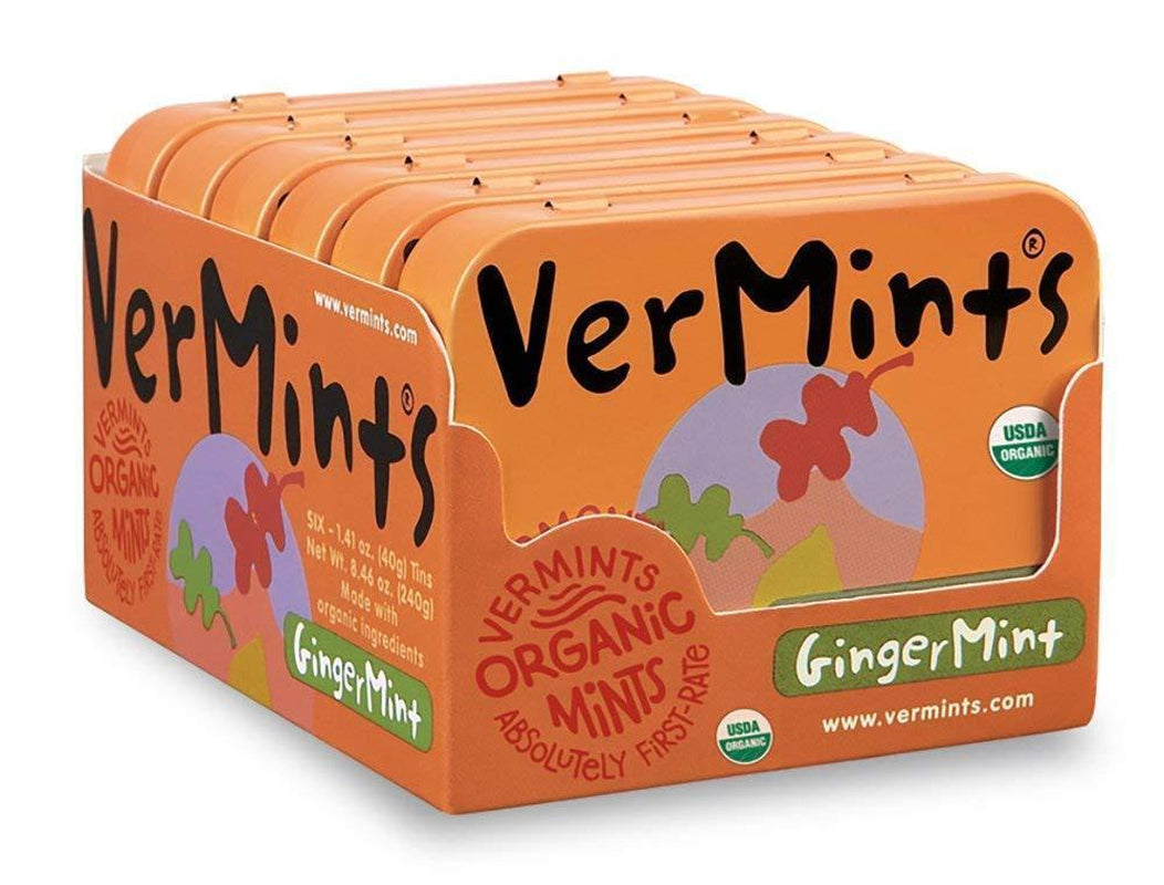 Vermints Organic Cinnamon Mints, 1.41Oz Tins (Pack of 6)