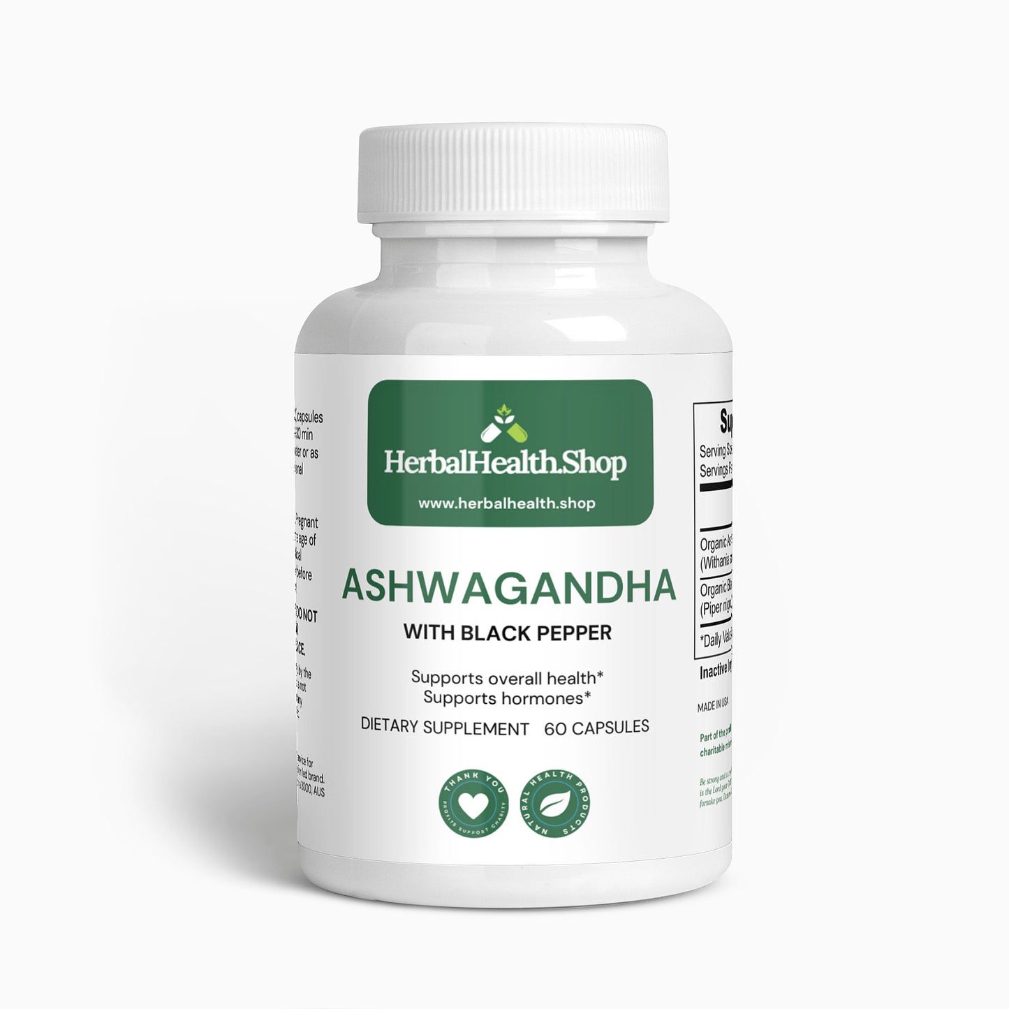 Ashwagandha 1300mg Organic US made (Potent Hormone Balancer)