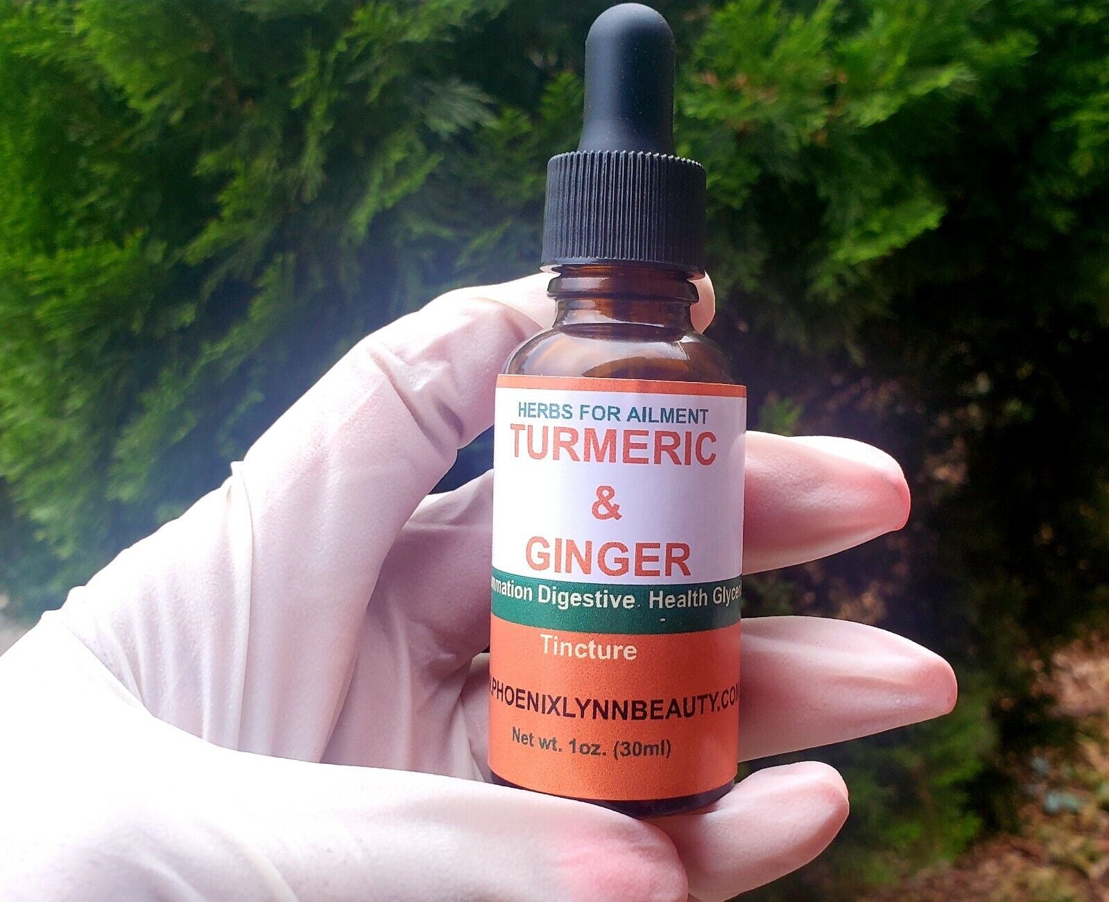 Turmeric- Ginger Alcohol-Free Herbal Extract Tincture, Super-Potent Organic