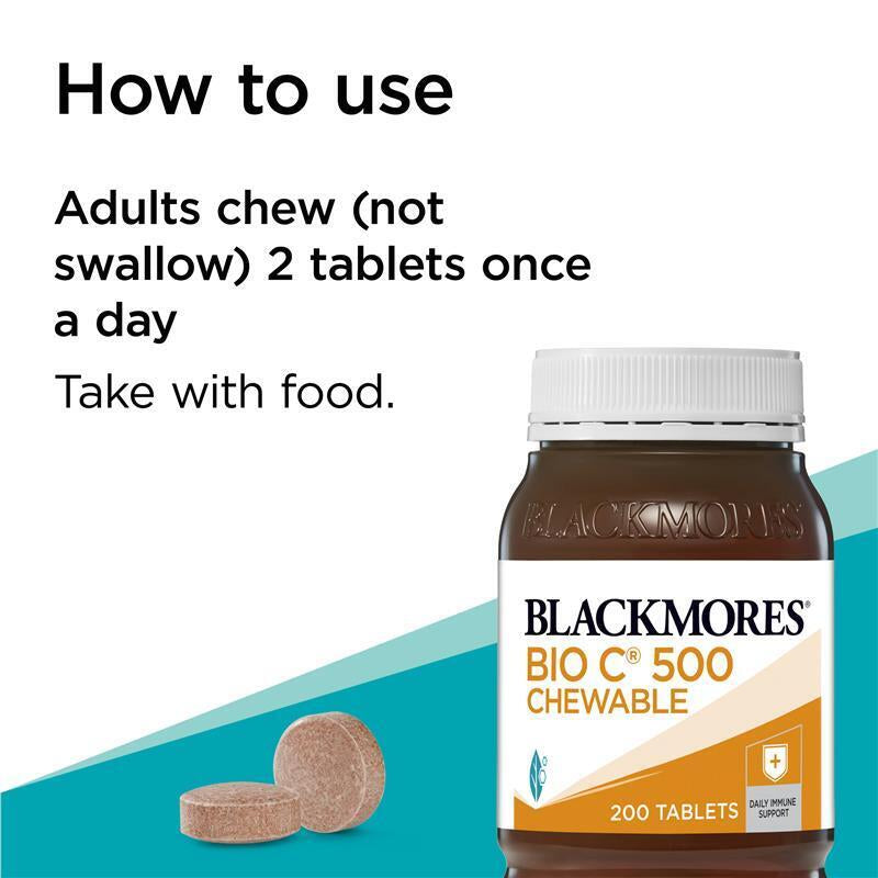 Blackmores Bio C 500Mg 200 Chewable Tablets