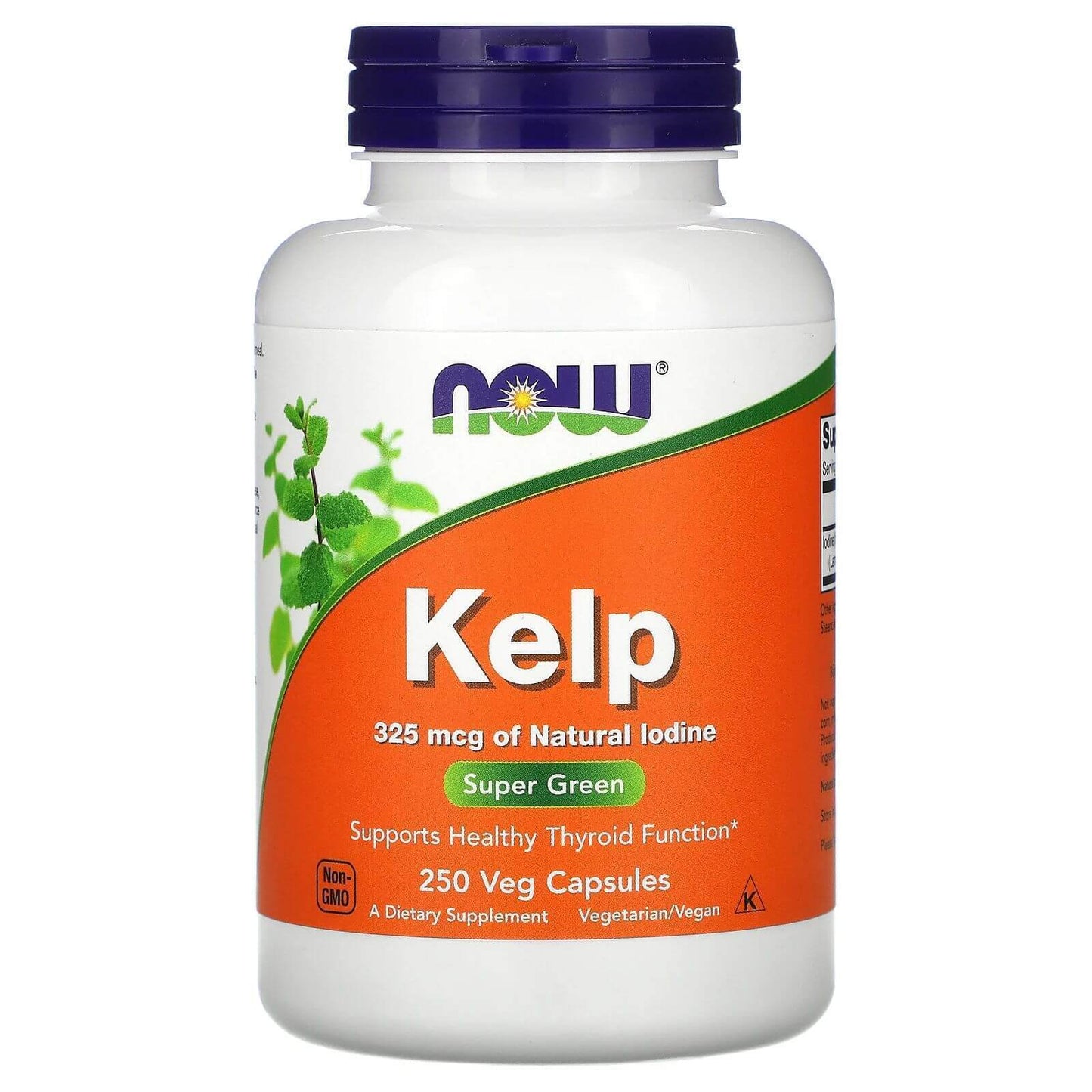 Kelp 325Mcg 250 Vegetarian Capsules Thyroid Health, Super Green