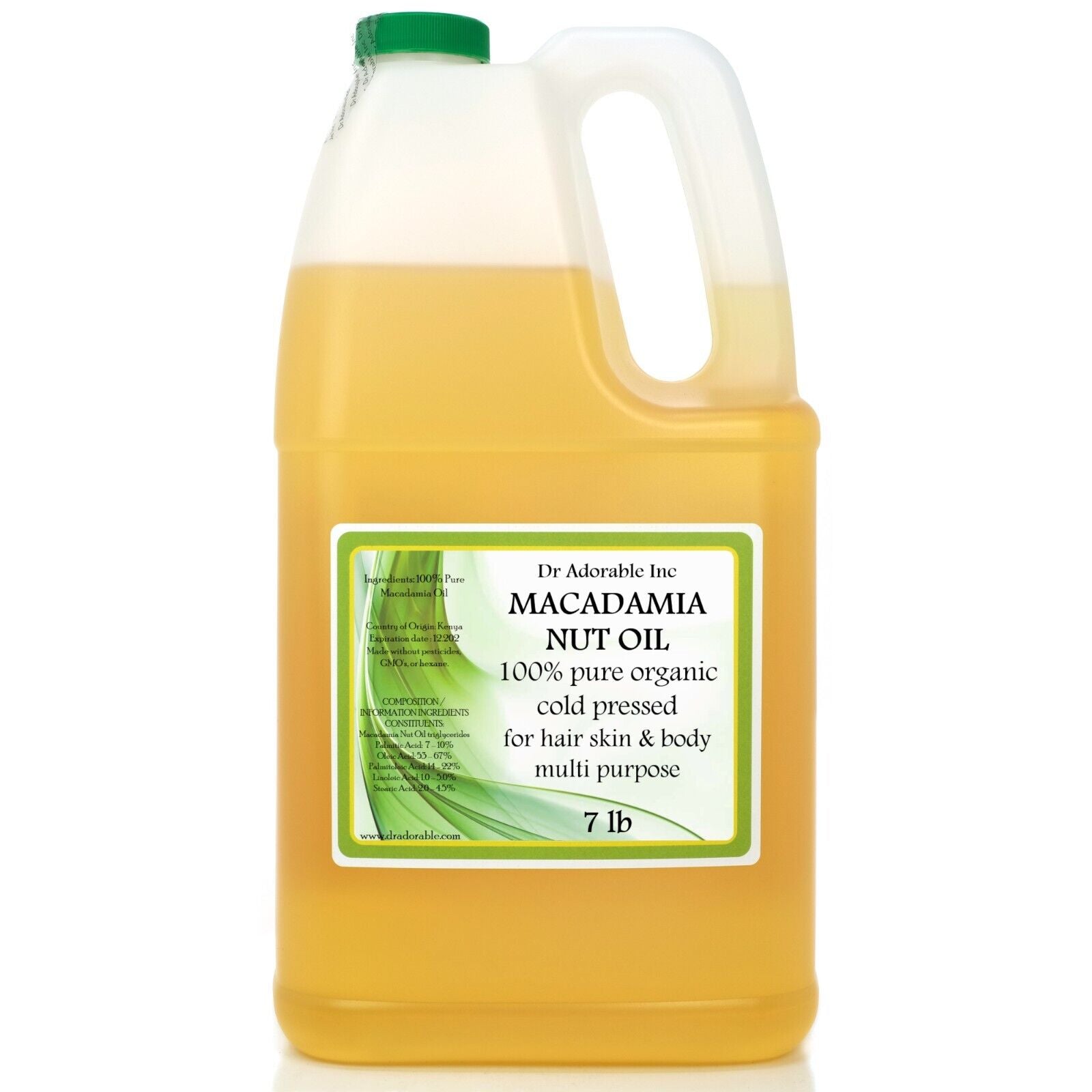 PURE MACADAMIA NUT OIL ORGANIC COLD PRESSED * !!!*