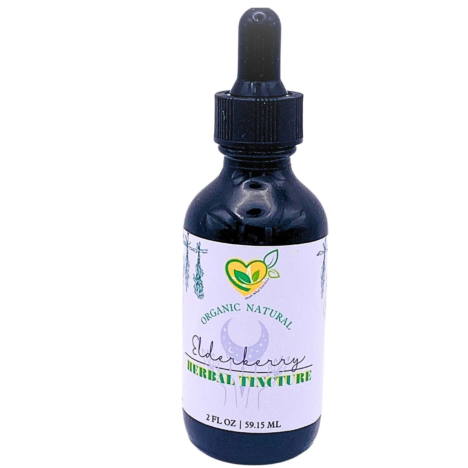 Elderberry Tincture Organic Liquid Herb Drops Natural Immunity Defense 2 Oz