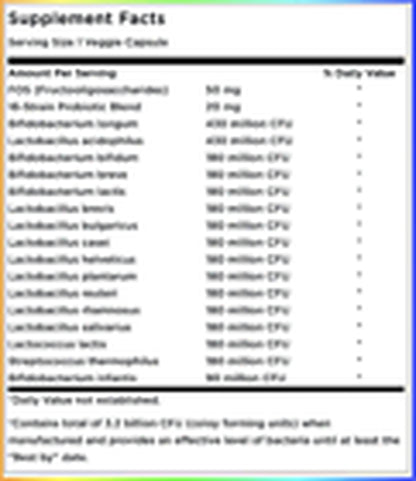 Swanson Ultimate 16 Strain Probiotic with FOS 3,2 Billion CFU 60 Veg Capsules