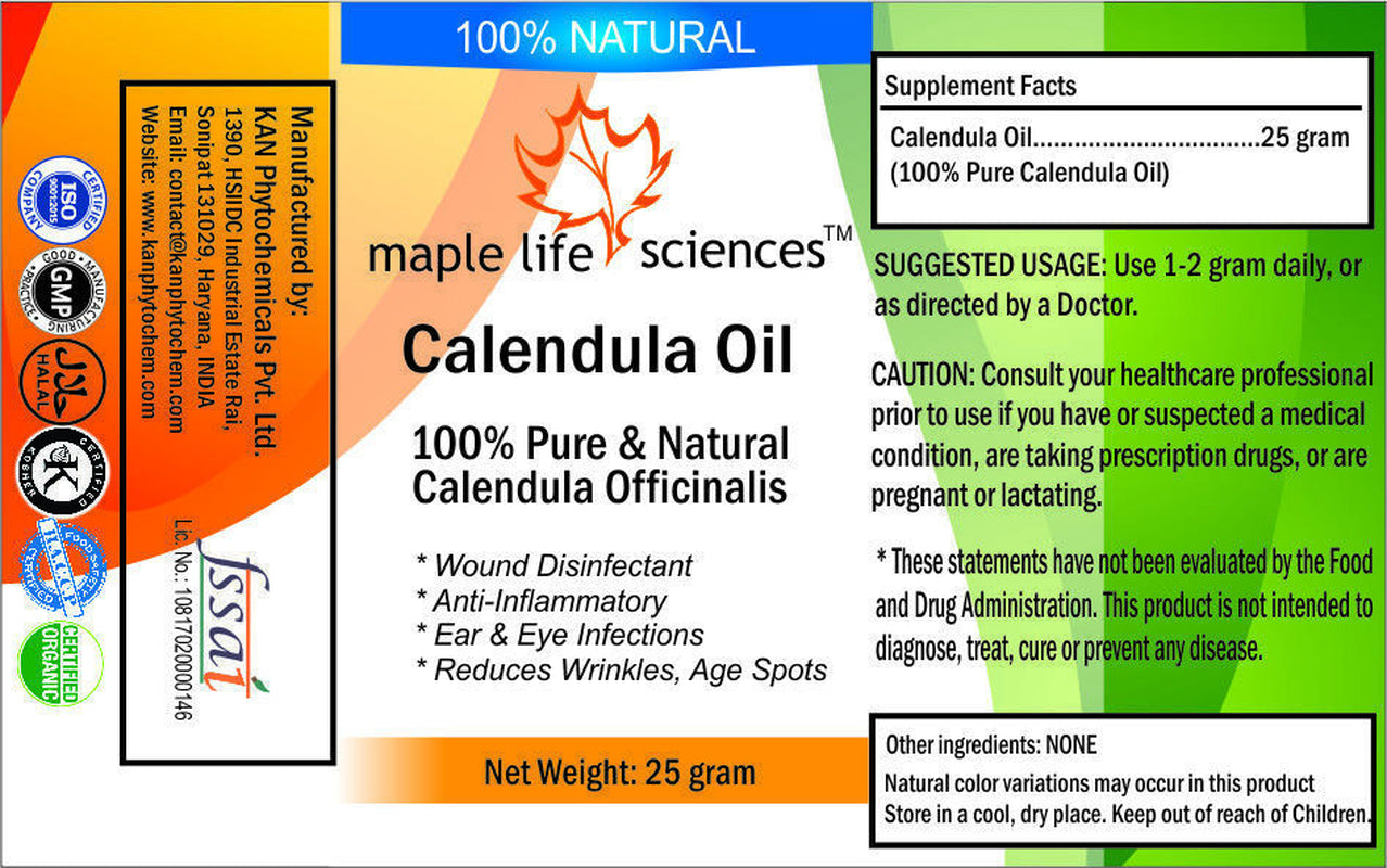 Calendula Oil 100% Pure & Natural Calendula Officinalis for Wrinkles Age Spot