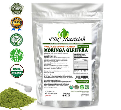 Organic Moringa Oleifera Leaf Powder 1 LB (Pure & Natural)