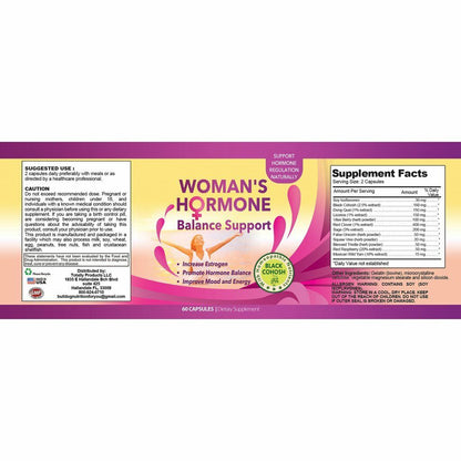 100% Hormone Balance Premenstrual Menopause Relief Dietary Caps Free Ship