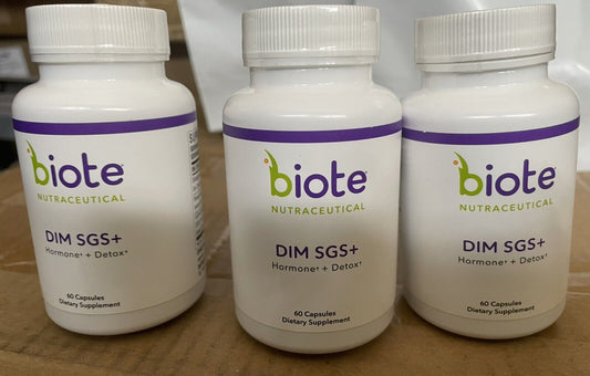 3Pcs Biote Nutraceuticals - DIM SGS + - Hormone + Detox (60 Capsules).