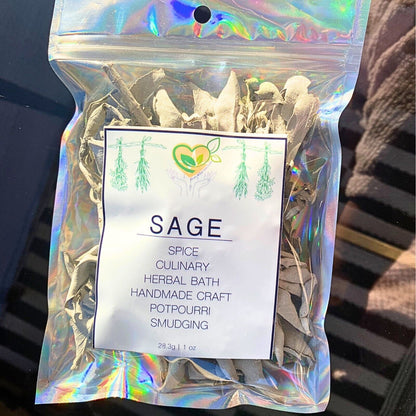 Sage White Whole Organic Wild Crafted Herb Natural 28.3G USDA Certified 1 OZ