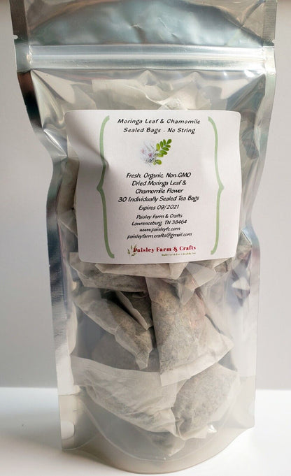 Moringa Leaf Tea Bags - Many All Natural Flavors! - Made Fresh on Demand!