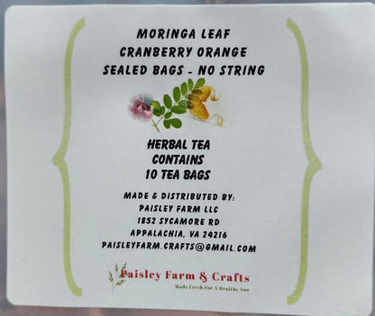 Moringa Leaf Tea Bags - Many All Natural Flavors! - Made Fresh on Demand!