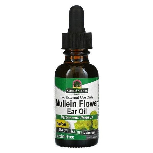 NATURE'S ANSWER - Mullein Flower Ear Oil Alcohol-Free Extract - 1 Fl. Oz. (30 Ml