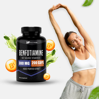 Benfotiamine 300Mg 200 Veg Capsules Fat Soluble Thiamine Vitamin B1