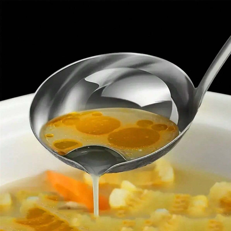 Stainless Steel Oil Separator Soup Ladle, Kitchen Fat Skimmer - Grease Strainer