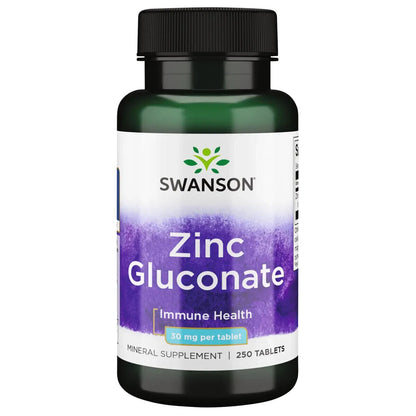 Swanson Zinc Gluconate 30 Mg 250 Tablets