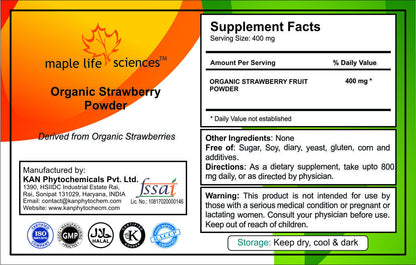 ORGANIC Strawberry Fruit Powder Pure & High Quality No Fillers No Additives