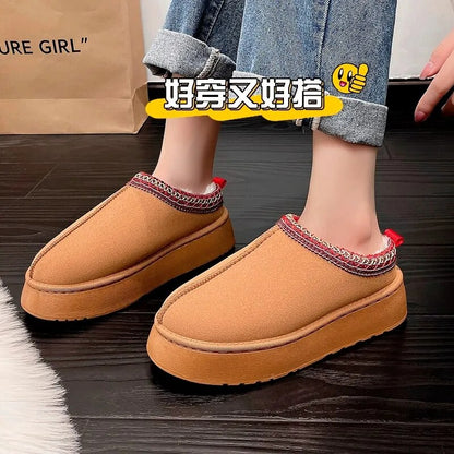 2023 New Women'S Wool Slippers Warm Platform Wool Slipperswomen Slippers Women Sheepskin Slippers Women Shoes